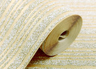 Золотистой и серой обои обоев частицы песчаника самомоднейшей съемной Striped спальней