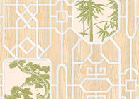 Зерно китайского стиля печатания бамбука и дерева геометрическими сымитированное обоями деревянное
