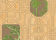 Зерно китайского стиля печатания бамбука и дерева геометрическими сымитированное обоями деревянное