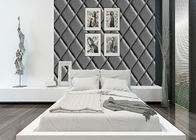 Diamond Pattern High Imitation Leather Wallpaper , Modern Room Wallpaper  PVC Material