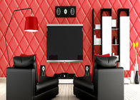 Diamond Pattern High Imitation Leather Wallpaper , Modern Room Wallpaper  PVC Material