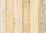 Красочной выбитые древесиной обои винила с поверхностным покрытием пены, типом вертикальной нашивки