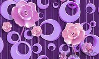 Пурпурный цветочный узор 3Д самонаводит обои, обои 3Д ПВК 1.06М для стены комнаты