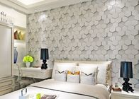 Greywhite Removable Modern 3D Wallpaper for Living Room 1500g Mould Proof