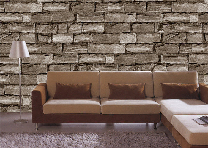 Brown 3d effect wallpaper for walls , Lobby 3d stone effect wallpaper