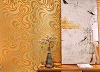 Изготовленные на заказ съемные современные обои живущей комнаты с золотым дизайном кривой
