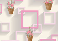 влагостойкие Не-сплетенные домашние обои 3Д с корзиной цветков и печатаний квадрата