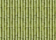 Выбитые бамбуком зеленый цвет/желтый цвет обоев стада бархата Пелабле прочные