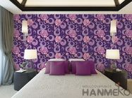 Пурпурный цветочный узор 3Д самонаводит обои, обои 3Д ПВК 1.06М для стены комнаты